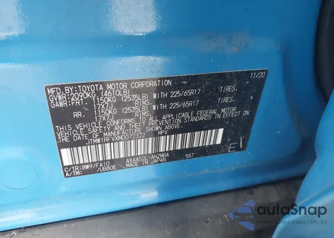 2021 Toyota Rav4 Xle из США, поврежденный, VIN JTMW1RFVXMD072322